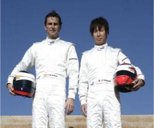 Puzzle Pedro Martinez de la Rosa και Kamui Kobayashi, πιλότοι της BMW Sauber F1 Team